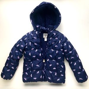Girls size 8 Winter jacket with Unicorn Pattern